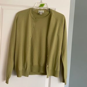 Short sleeve sweater with long sleeve cardigan